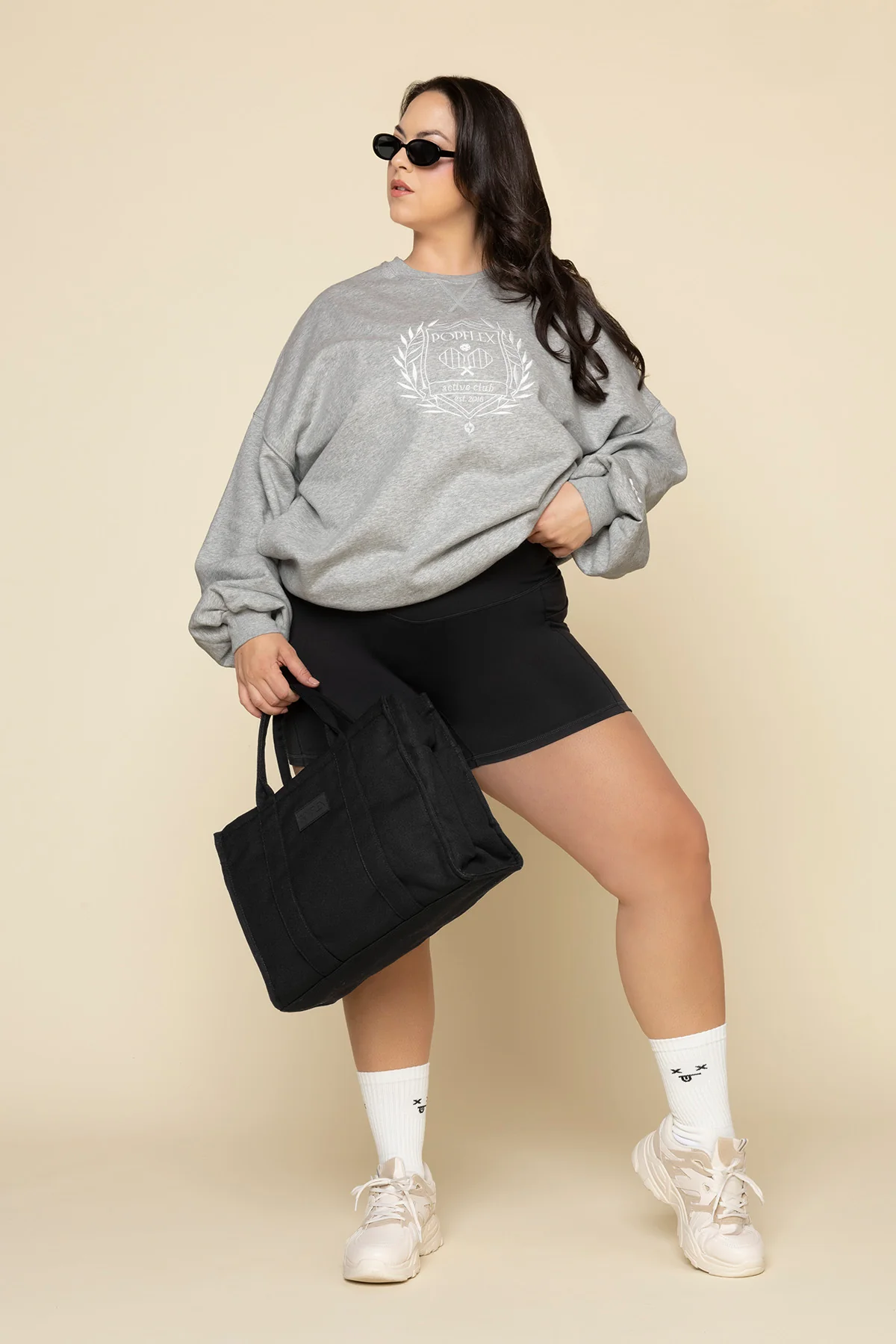 POPFLEX® Active Club Cloud Crewneck Sweater - Heather Grey - Image 2