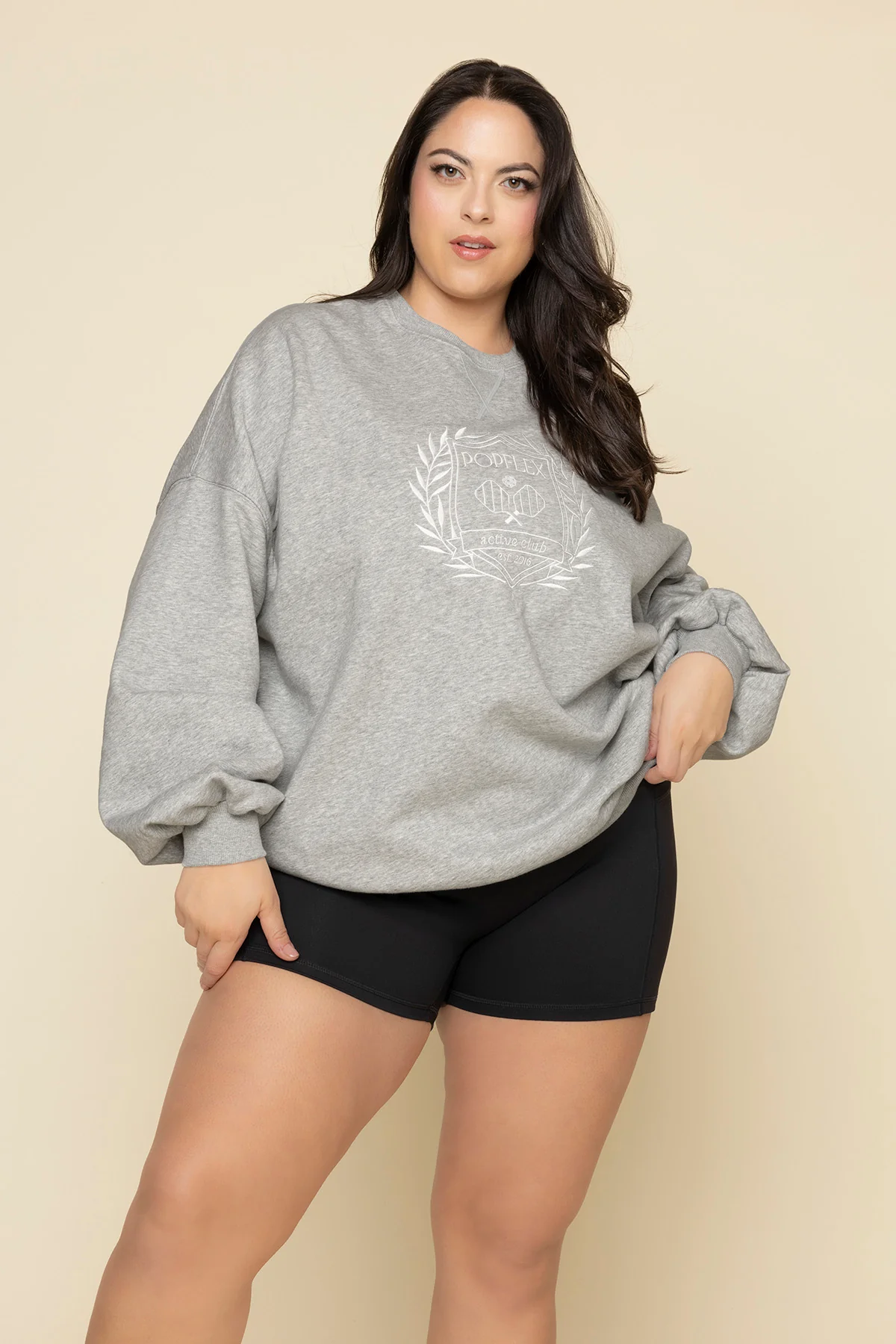 POPFLEX® Active Club Cloud Crewneck Sweater - Heather Grey - Image 5