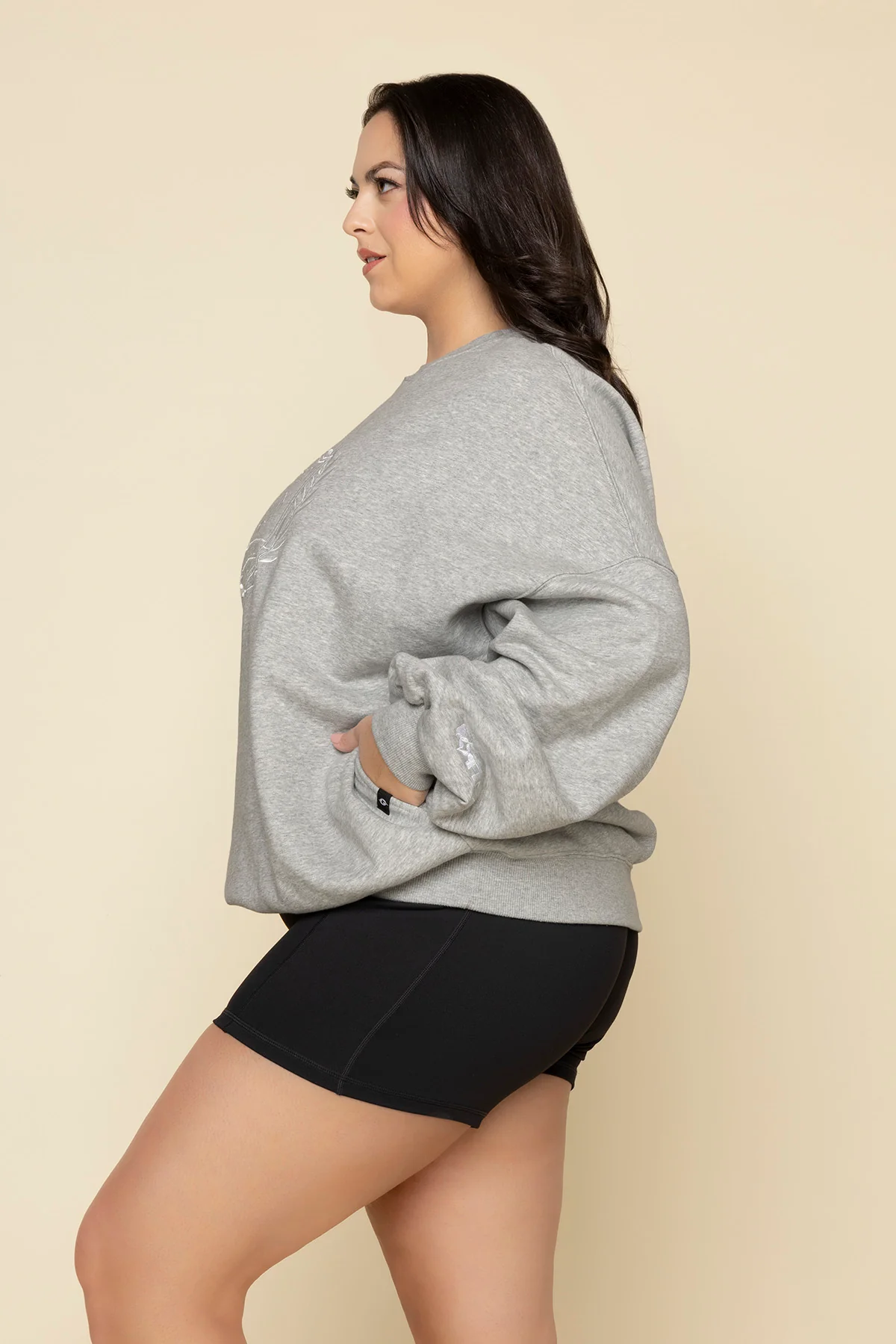 POPFLEX® Active Club Cloud Crewneck Sweater - Heather Grey - Image 6