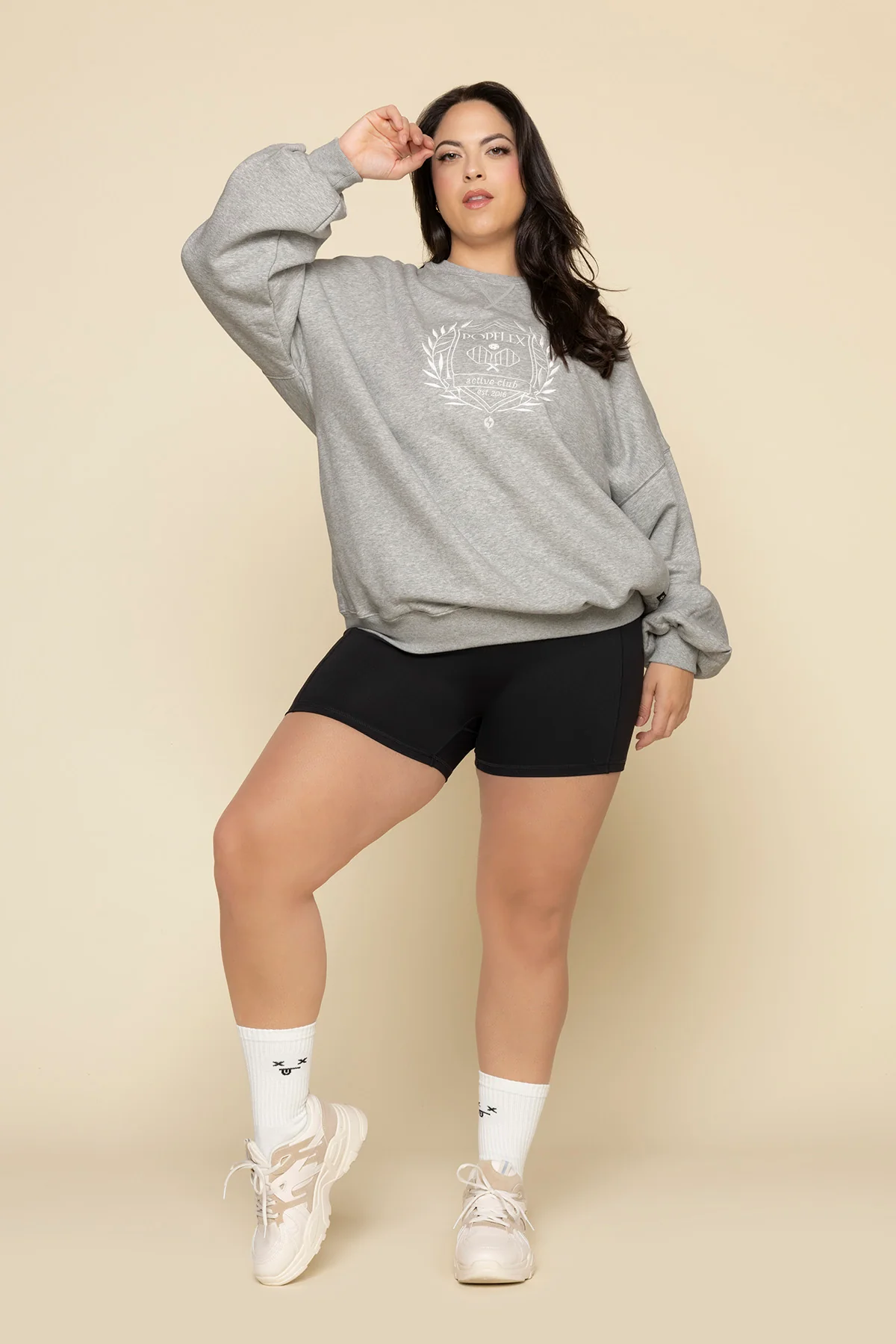 POPFLEX® Active Club Cloud Crewneck Sweater - Heather Grey - Image 8