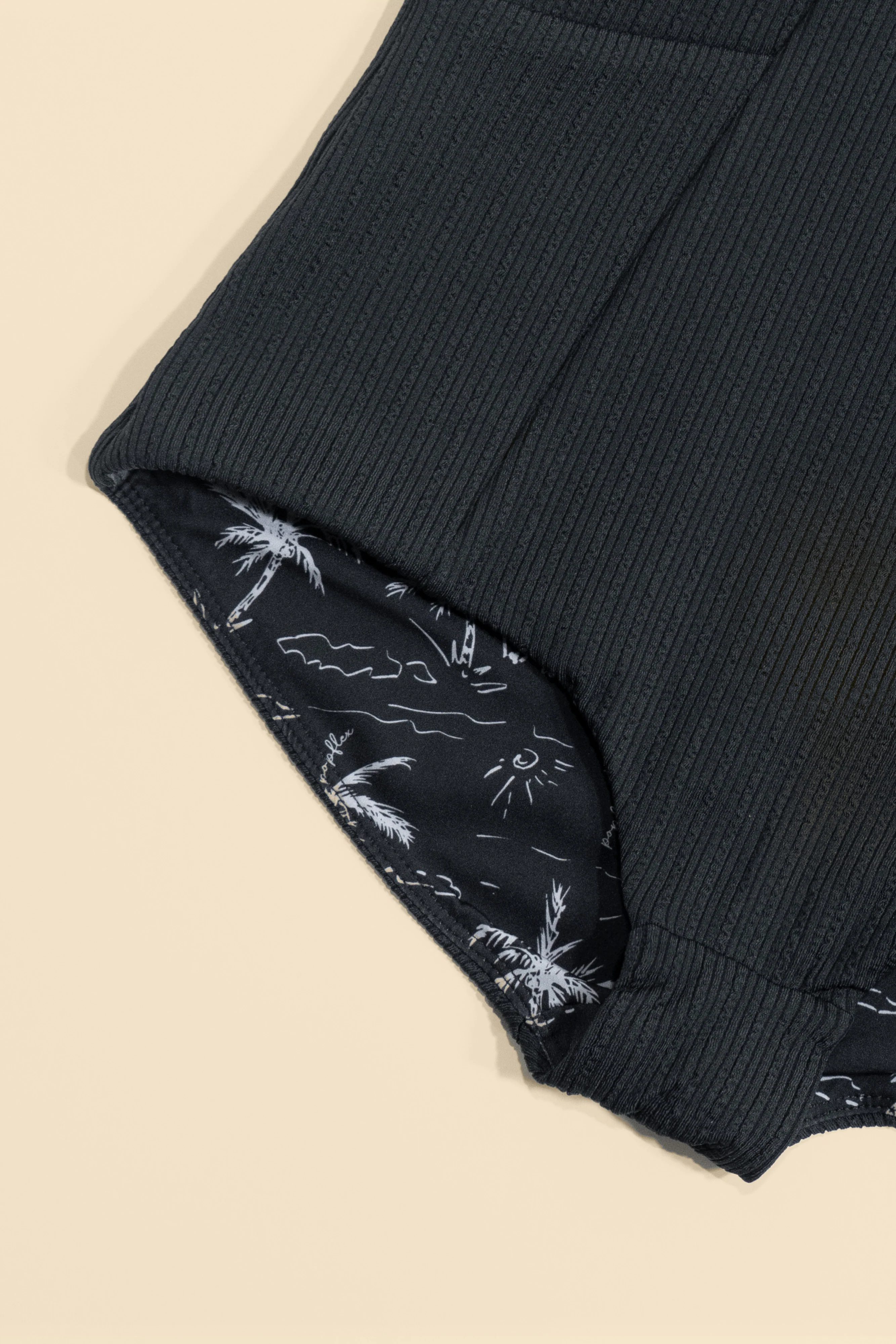 Reef Romper With Pockets - Black Bold Rib - Image 8