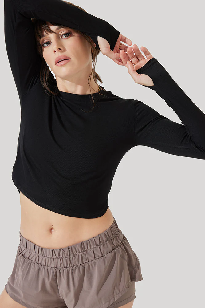 Refine Long Sleeve Top - Black - Image 4