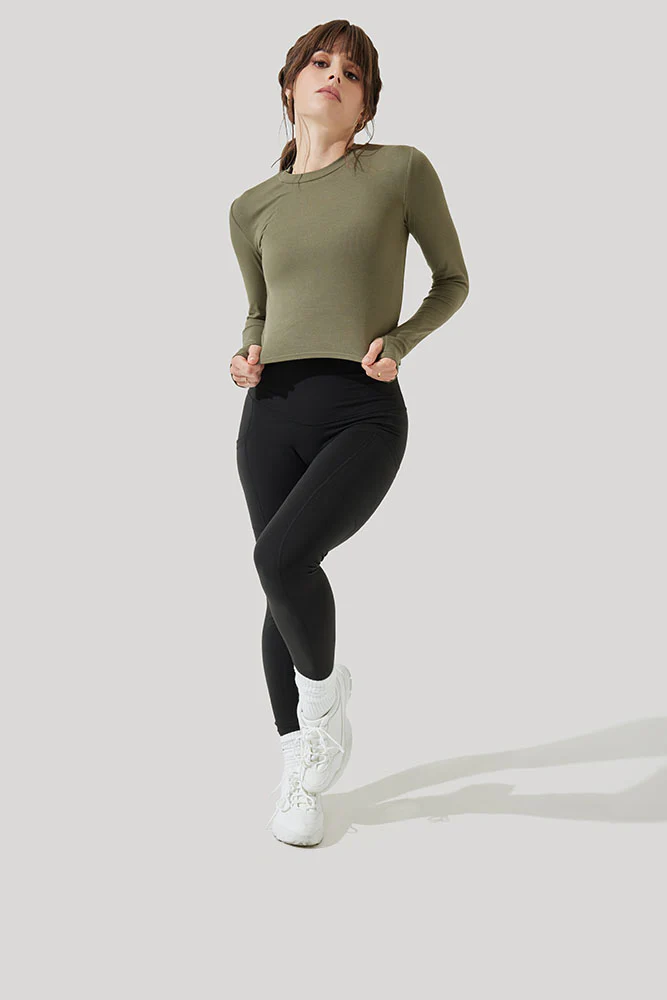 Refine Long Sleeve Top - Dark Olive - Image 4