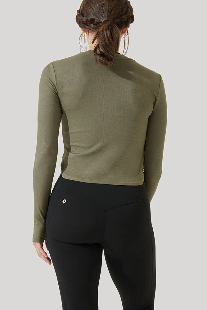 Refine Long Sleeve Top - Dark Olive - Image 5