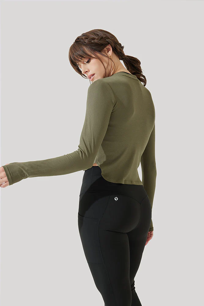 Refine Long Sleeve Top - Dark Olive - Image 6