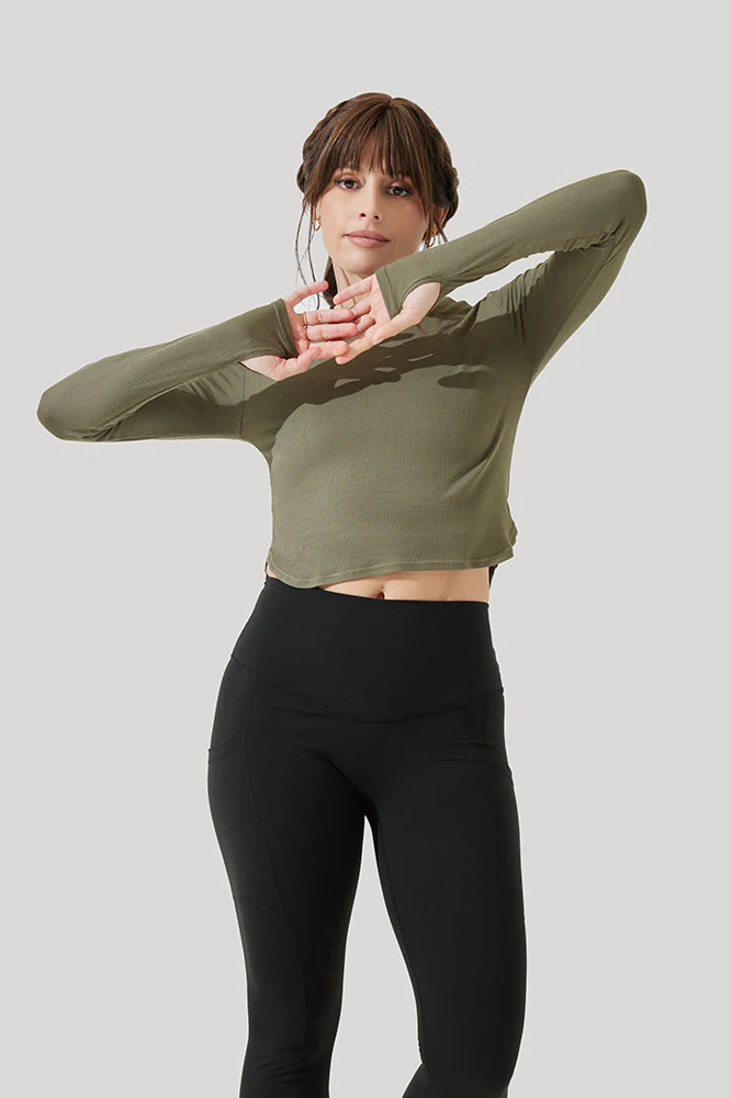 Refine Long Sleeve Top - Dark Olive - Image 7