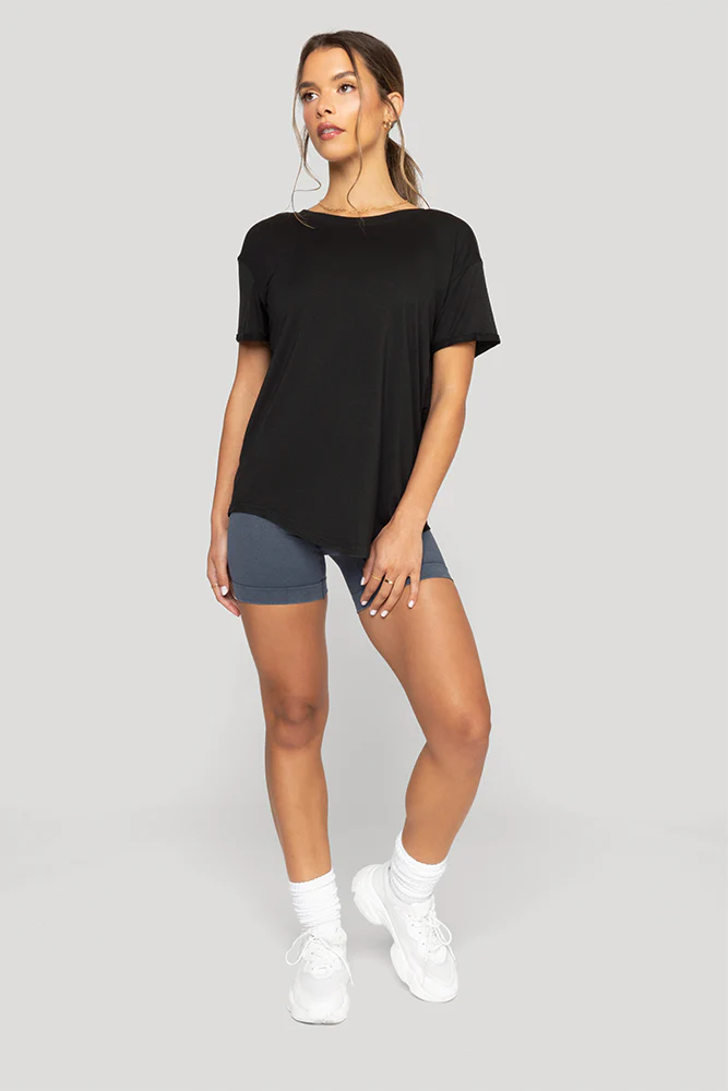 Reversible Deep V Tee - Black - Image 10