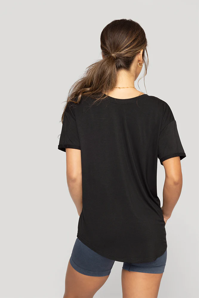 Reversible Deep V Tee - Black - Image 7