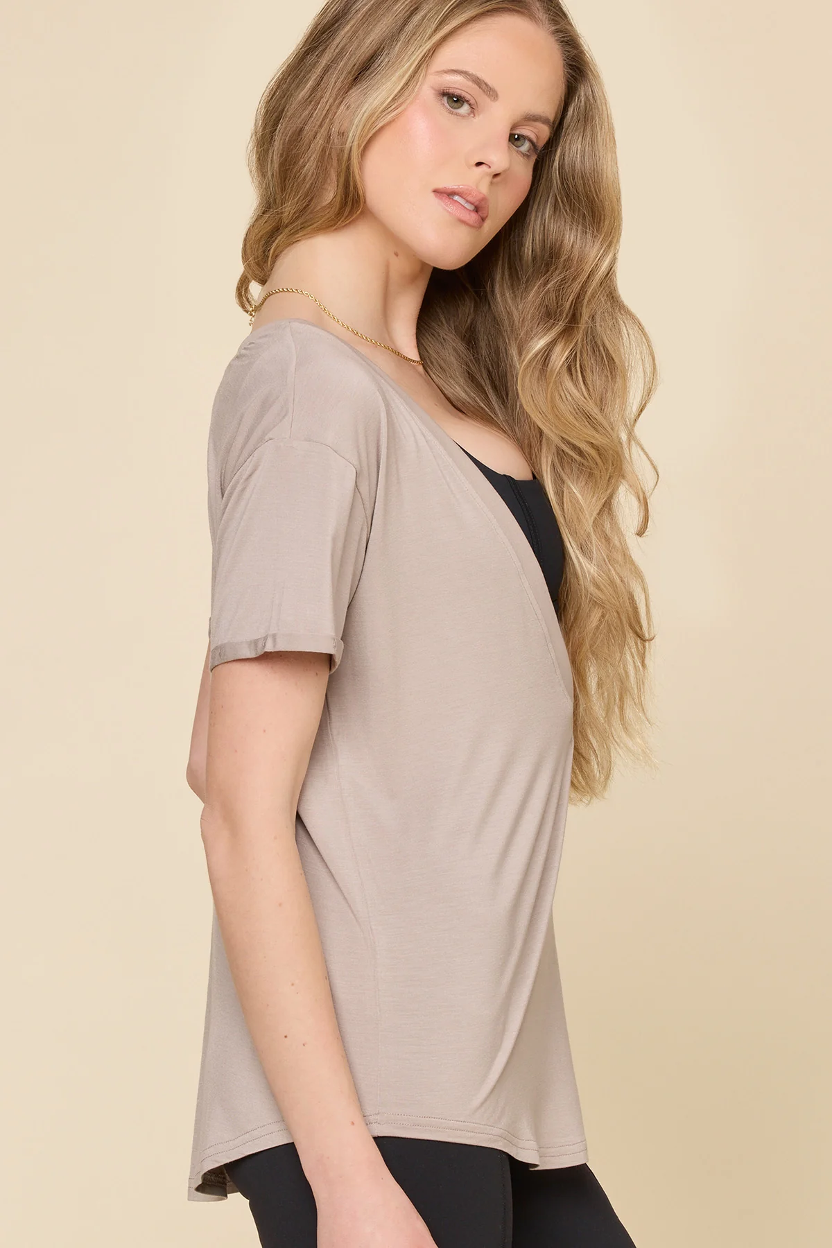 Reversible Deep V Tee - Cobblestone - Image 6