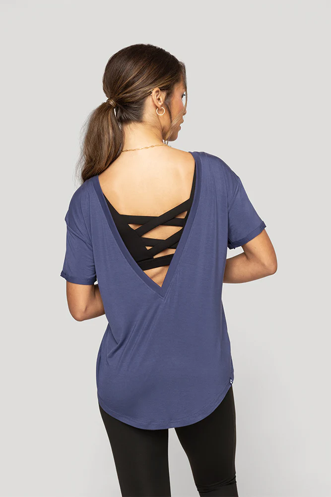 Reversible Deep V Tee - Nightshade Blue - Image 4