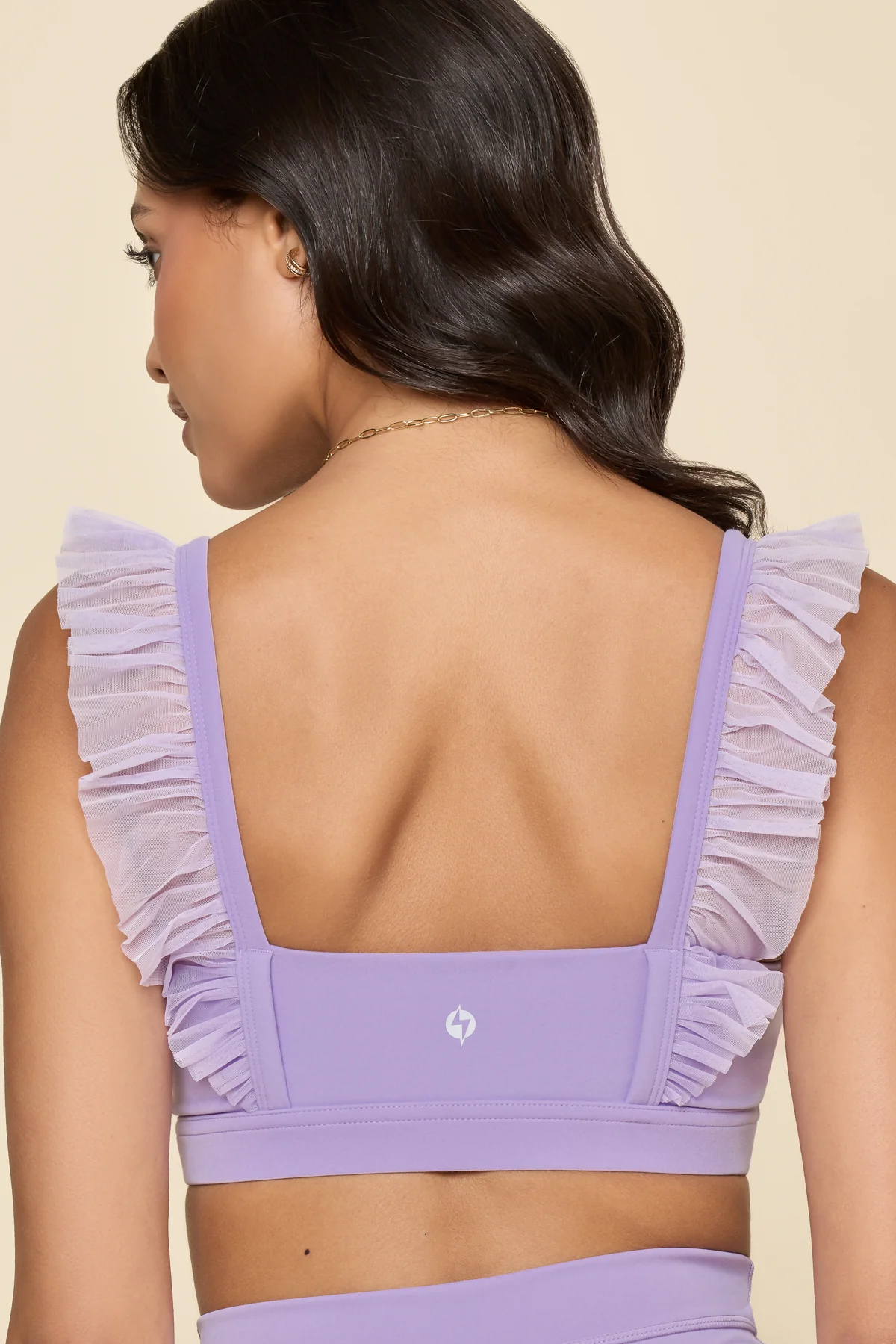 Romance Mesh Ruffle Bra - Digital Lavender - Image 3