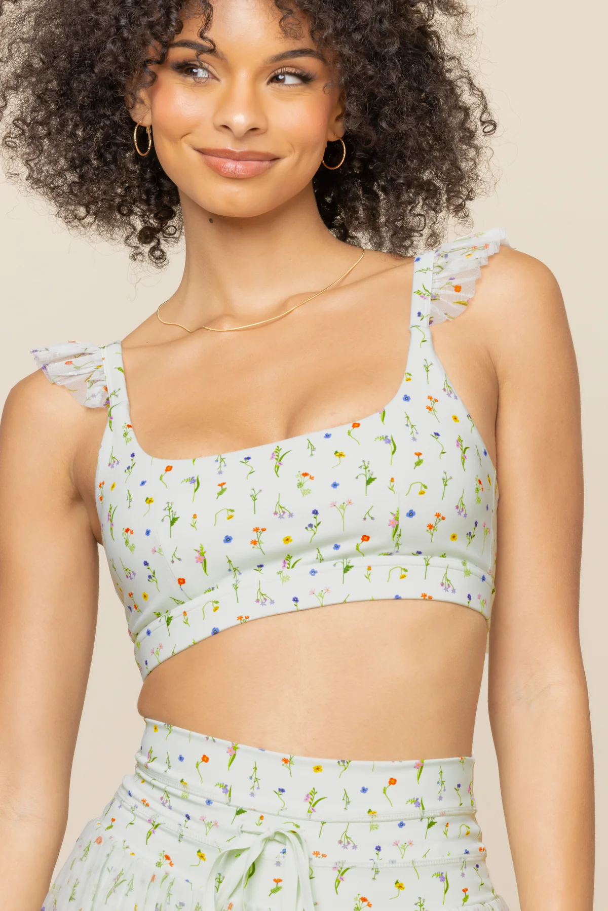 Romance Mesh Ruffle Bra  - Meadow - Image 2