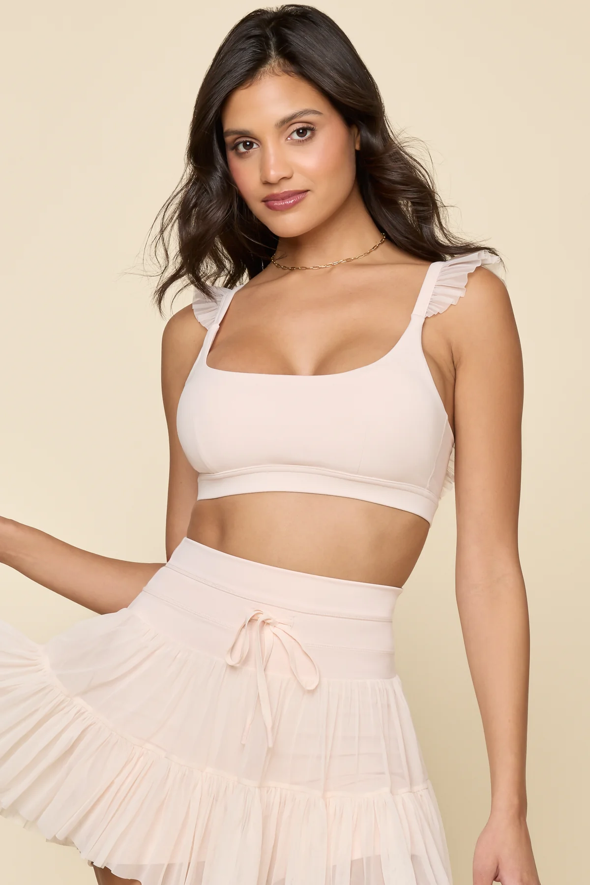 Romance Mesh Ruffle Bra - Tutu Pink - Image 2