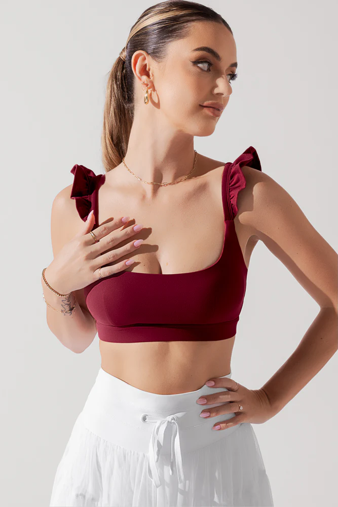 Romance Ruffle Bra - Crimson - Image 3