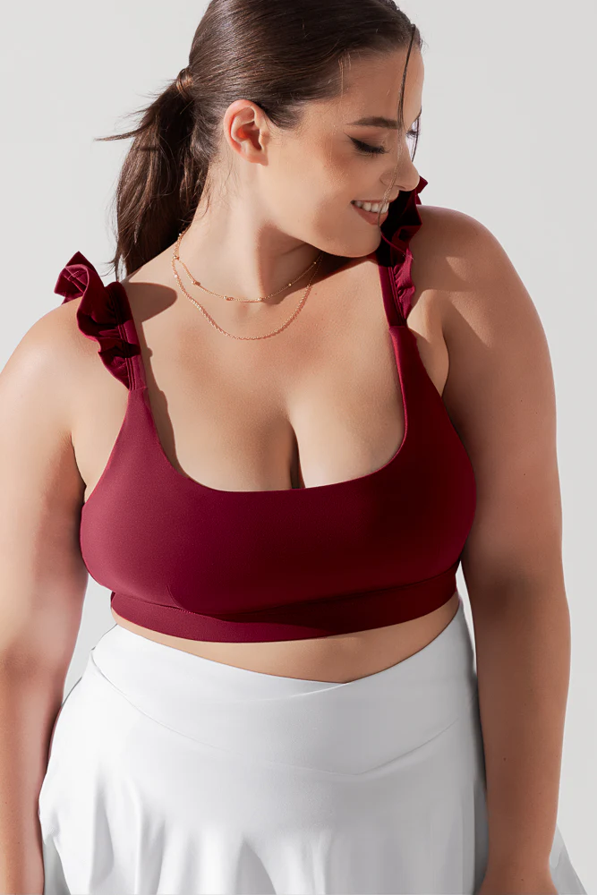 Romance Ruffle Bra - Crimson - Image 4