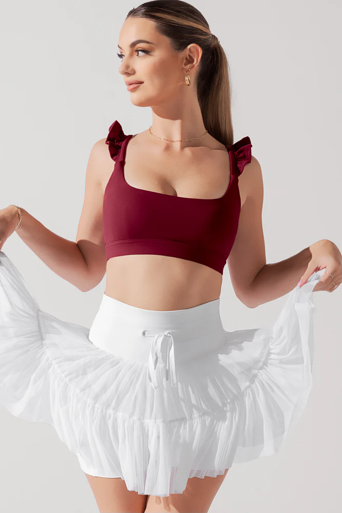 Romance Ruffle Bra - Crimson - Image 6