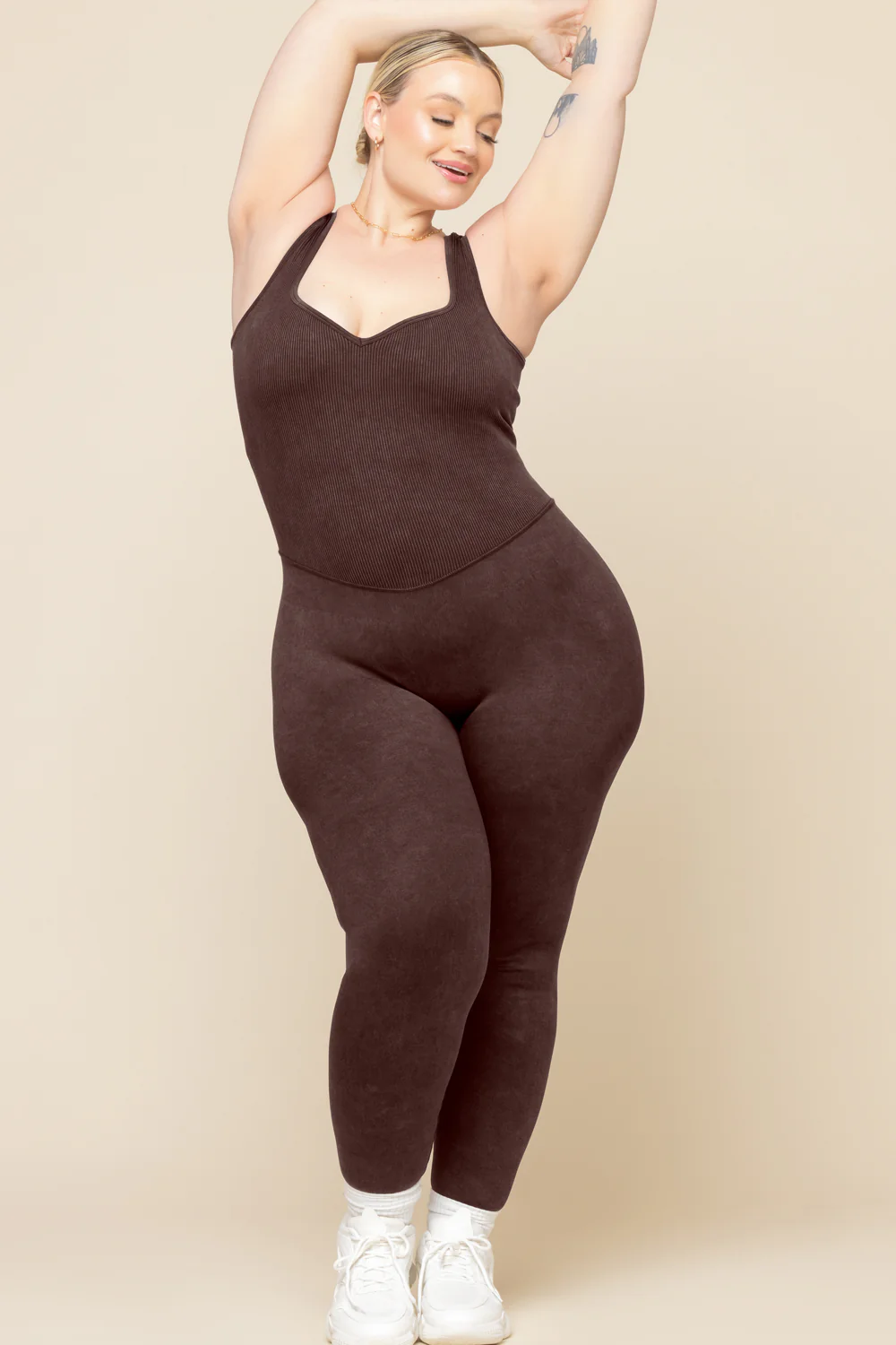 Be Flexible Seamless Onesie - French Roast - Image 7