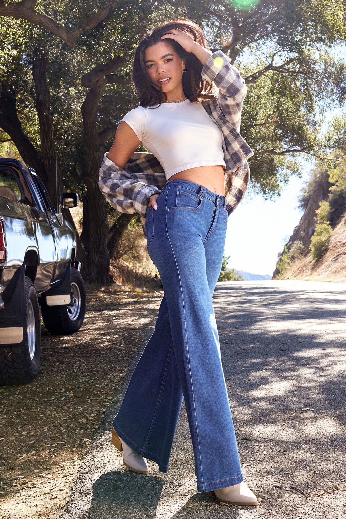 Superstretch Wide Leg Jeans - Medium Wash - Image 8