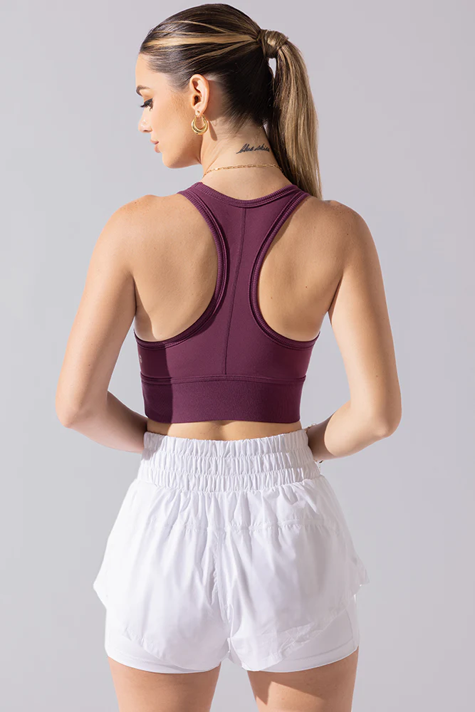 Sweat Sesh Crop Top - Plum - Image 5