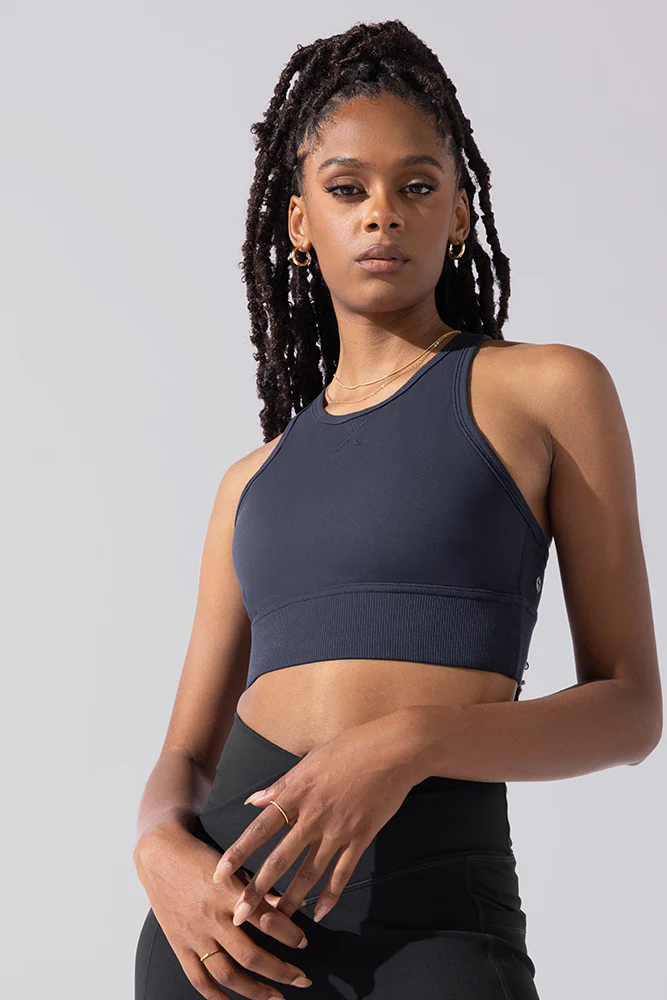 Sweat Sesh Crop Top - Smoky Navy - Image 3