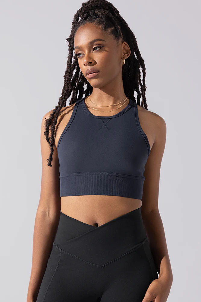Sweat Sesh Crop Top - Smoky Navy - Image 4