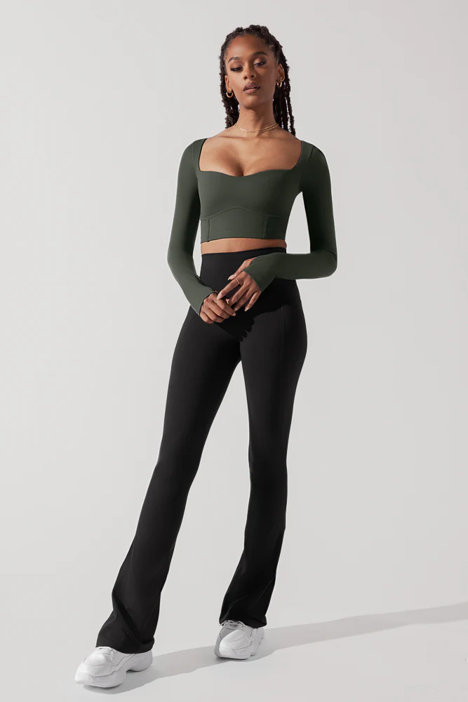 Sweetheart Long Sleeve Crop Top - Forestwood - Image 5