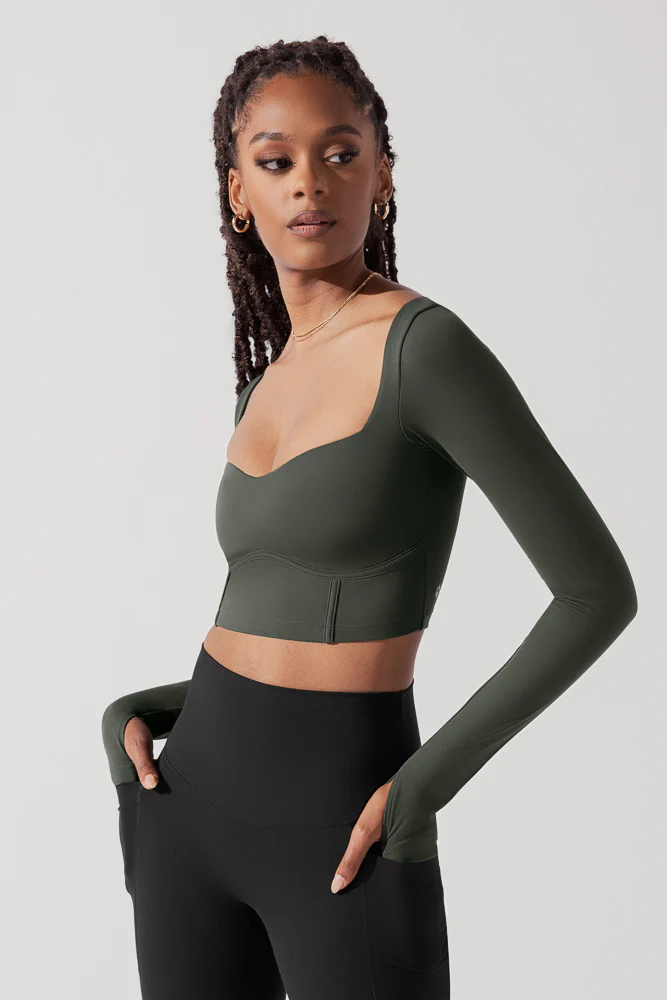 Sweetheart Long Sleeve Crop Top - Forestwood - Image 6