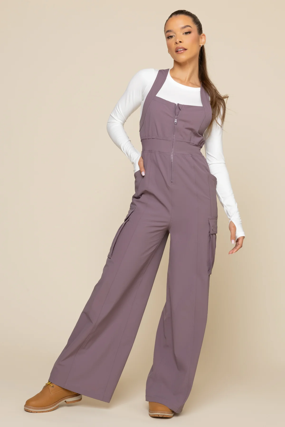 Take a Hike Overalls - Dusty Mauve - Image 2