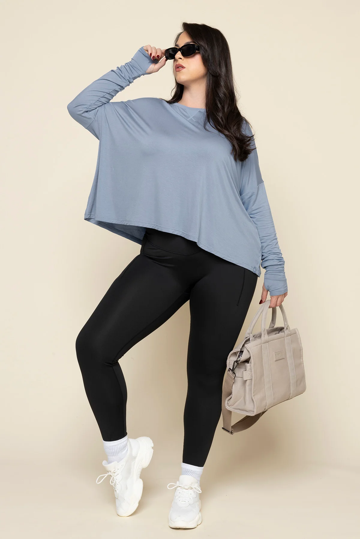 The Perfect Long Sleeve Top - Dusty Blue - Image 2