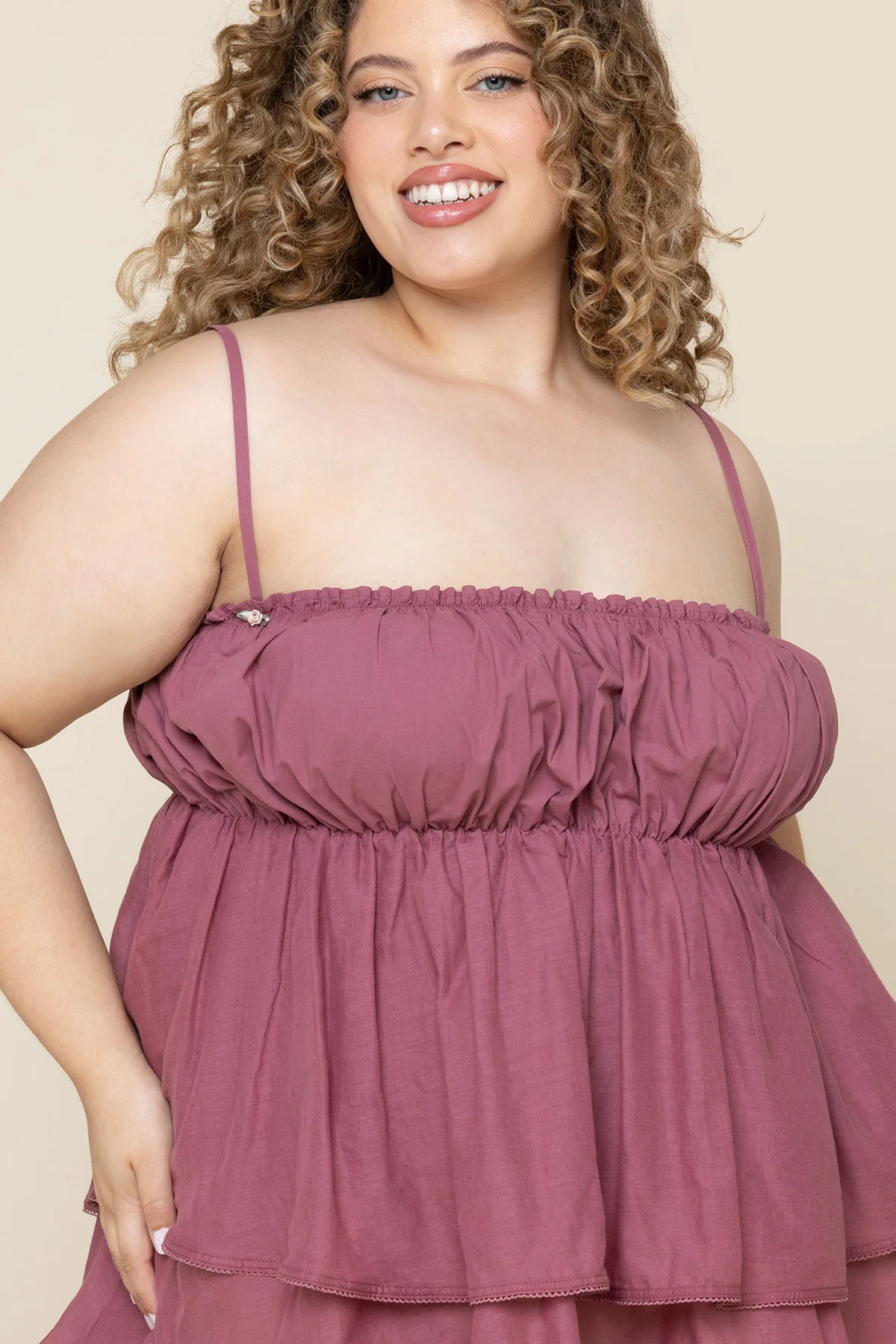 Wildest Dreams Babydoll Dress - Berry Sleepy - Image 3