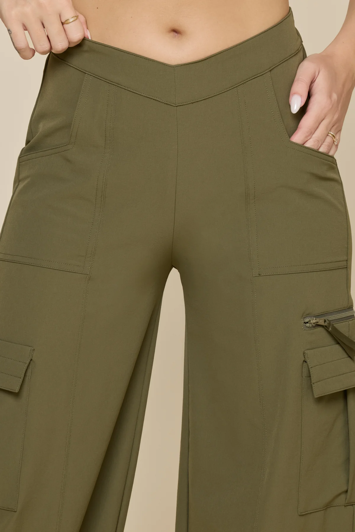 Y2K Cargo Pant - Dark Olive - Image 2