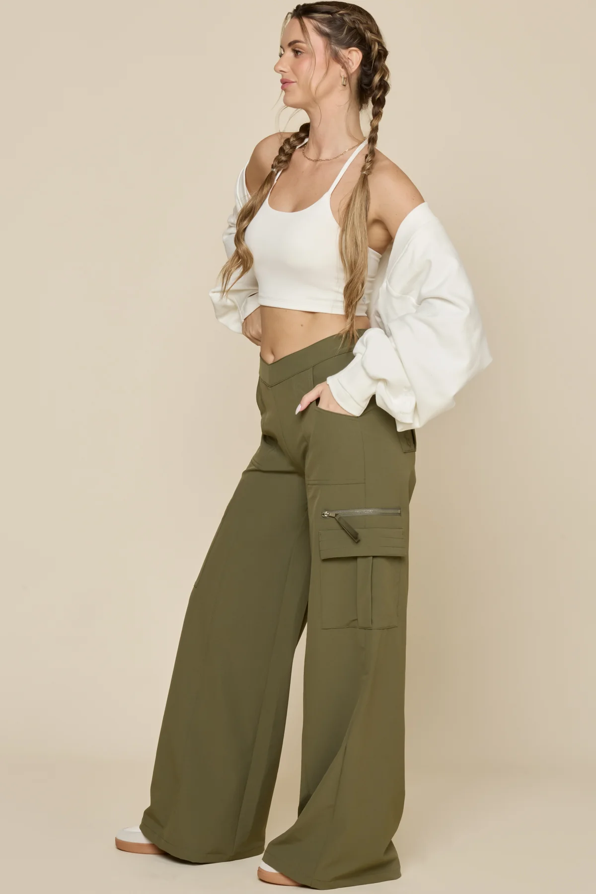 Y2K Cargo Pant - Dark Olive - Image 3