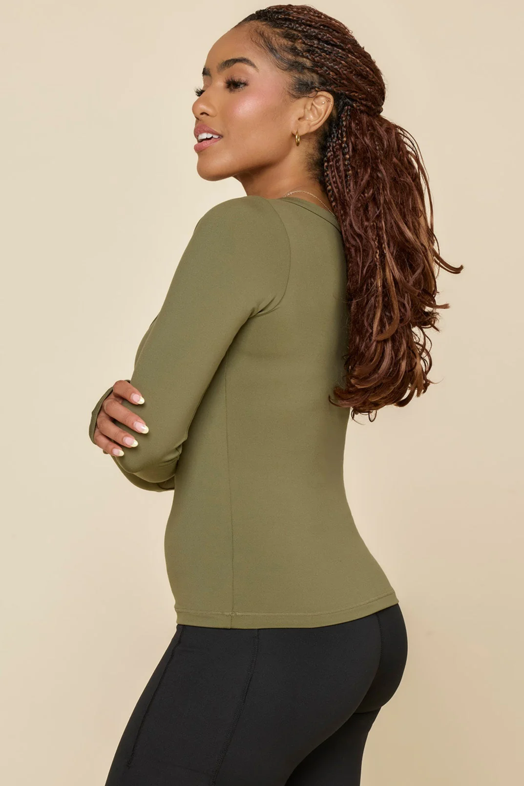 Your Favorite Reversible Long Sleeve Top - Dark Olive - Image 2