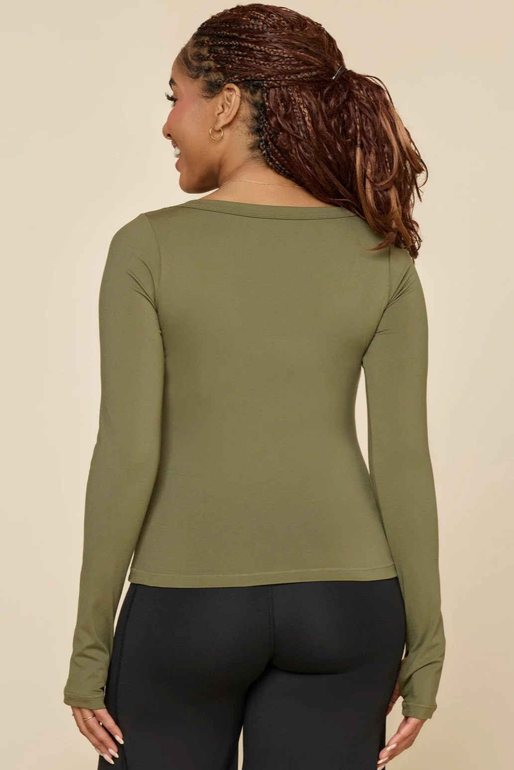 Your Favorite Reversible Long Sleeve Top - Dark Olive - Image 3