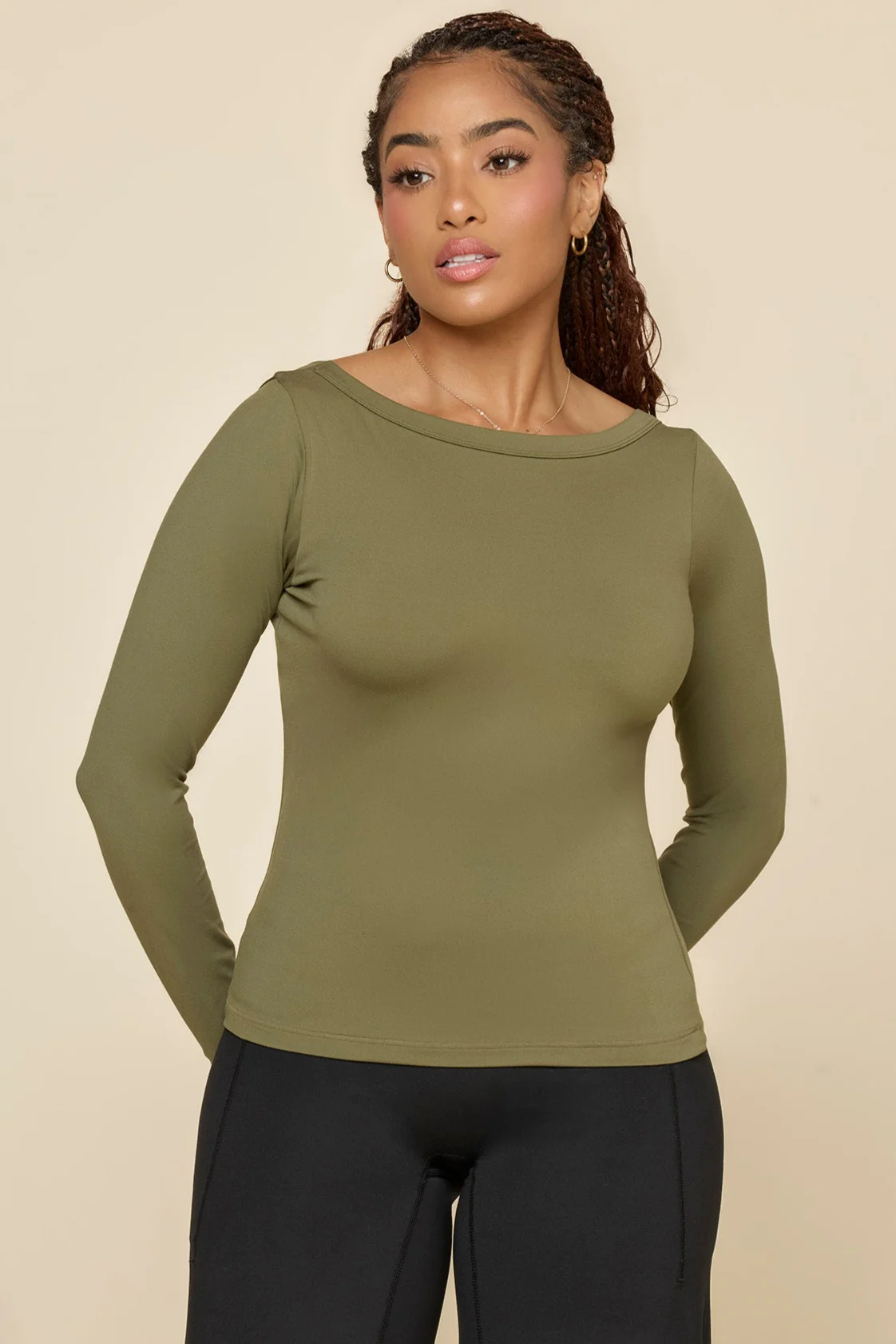 Your Favorite Reversible Long Sleeve Top - Dark Olive - Image 5