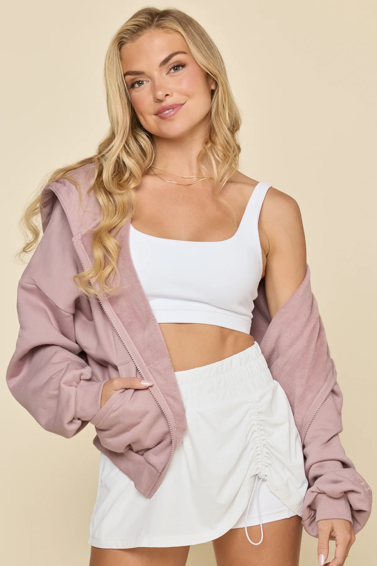 Zip Cloud Hoodie - Blush - Image 4