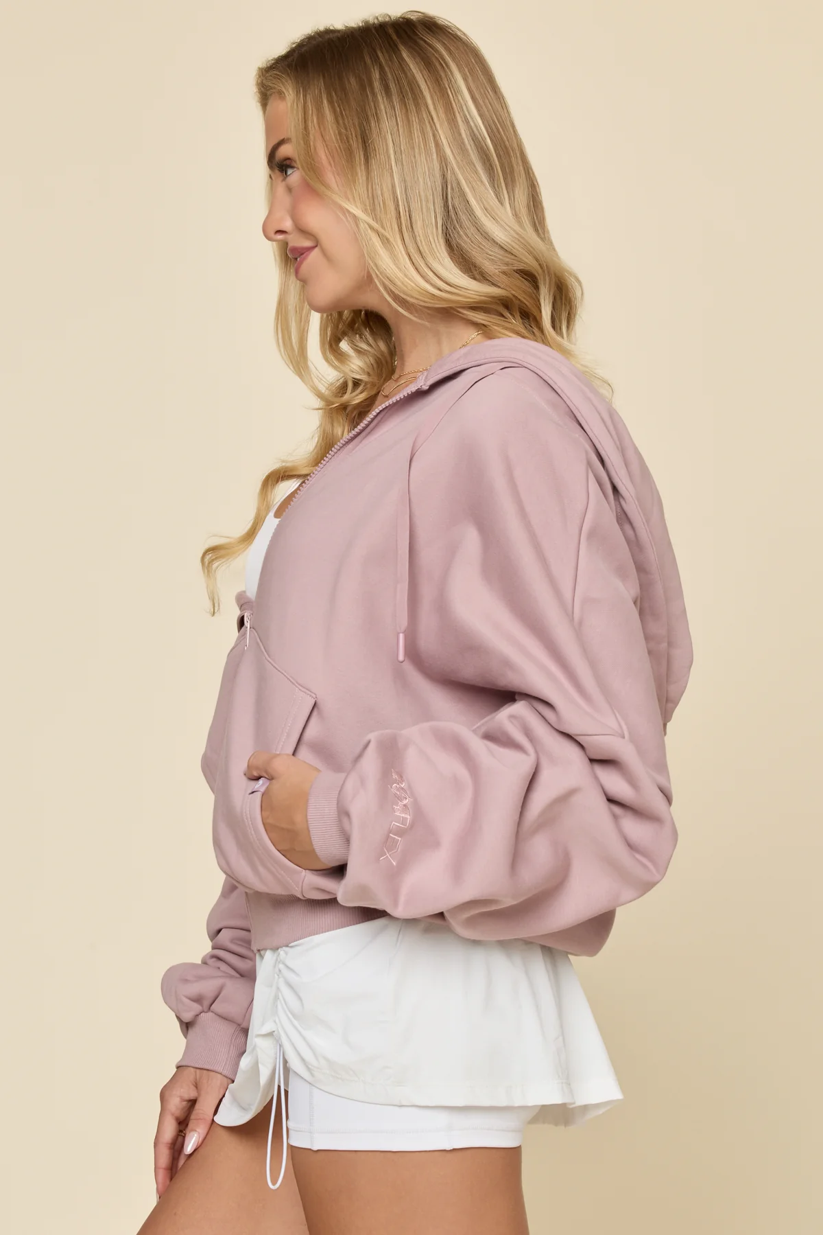 Zip Cloud Hoodie - Blush - Image 5
