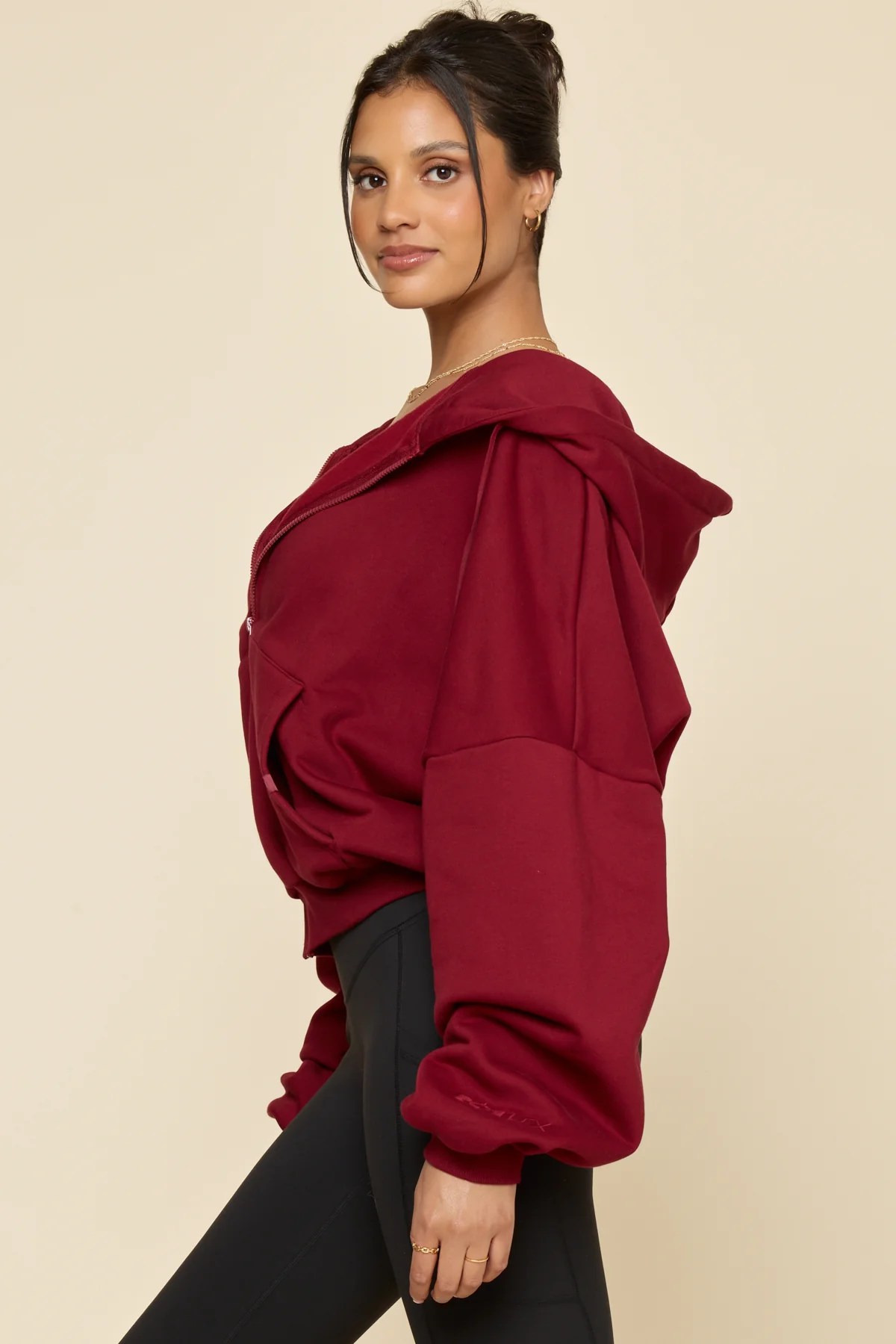 Zip Cloud Hoodie - Crimson - Image 5