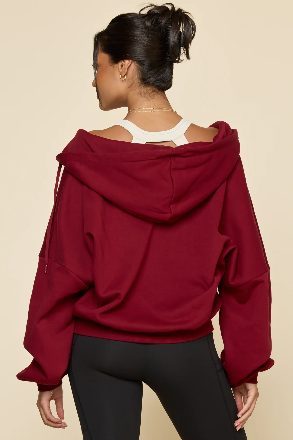 Zip Cloud Hoodie - Crimson - Image 6