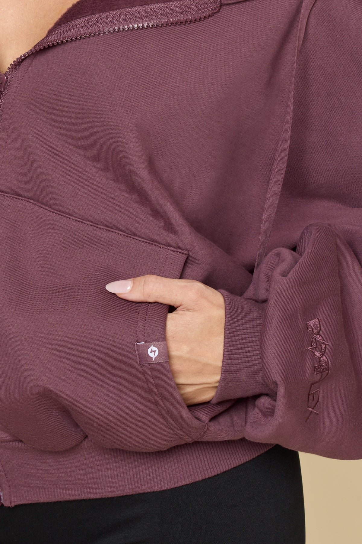 Zip Cloud Hoodie - Deep Plum - Image 2