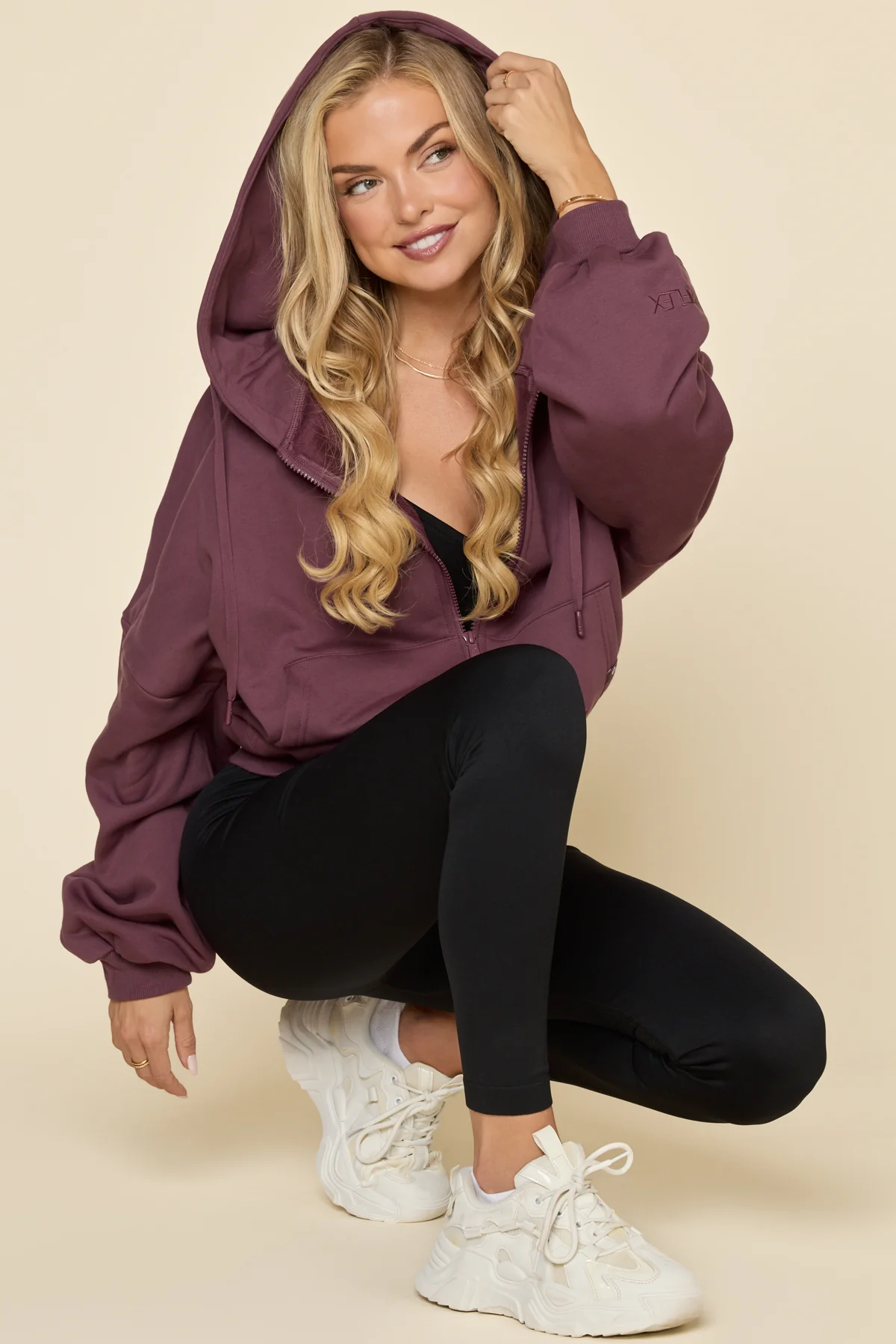 Zip Cloud Hoodie - Deep Plum - Image 7