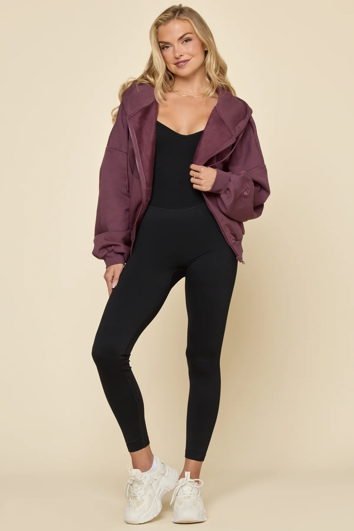 Zip Cloud Hoodie - Deep Plum - Image 8