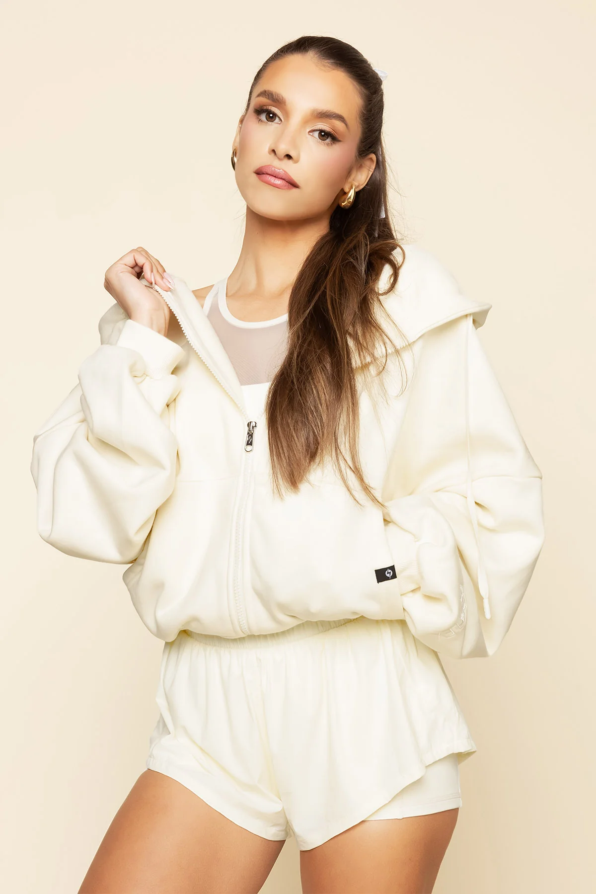 Zip Cloud Hoodie - Ivory - Image 9
