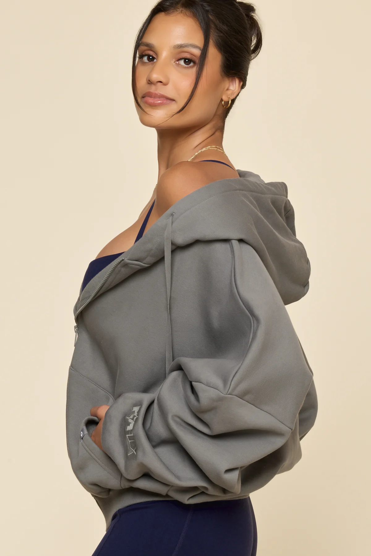 Zip Cloud Hoodie - Smoke - Image 8
