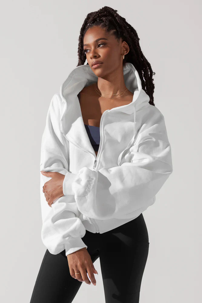 Zip Cloud Hoodie - White - Image 6